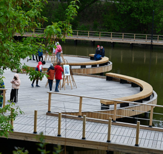Видеонаблюдение набережной пруда с подключением к системе “Безопасный регион”